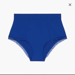 Blue high-waisted briefs